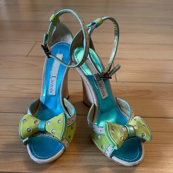 Christian Lacroix Heeled Wedge Sandals - Picture 1 of 3